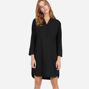Everlane The Artist Smock Shirt Dress Black 8